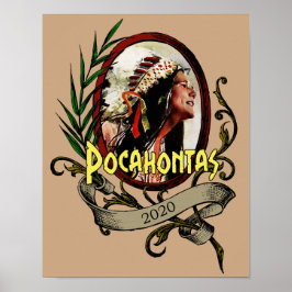Poster Pocahontas Elizabeth Warren 2020 Eleição