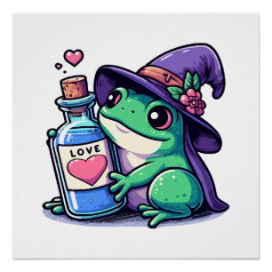 Pôster Poção de amor kawaii de bruxa