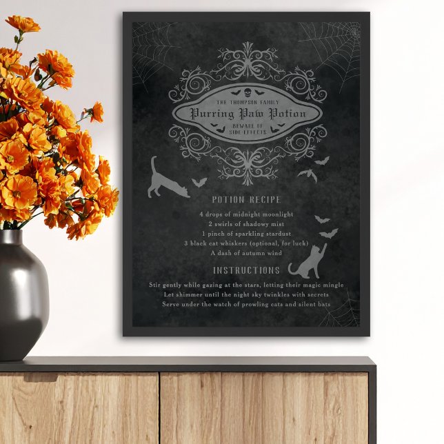 Poster Poção Engraçada De Gato E Morcegos Recebe Hallowee (Criador carregado)