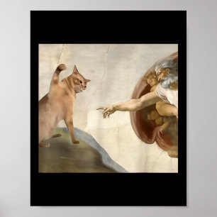 Poster Poço Todo Poderoso, Engraçado Gato Criação De Deus