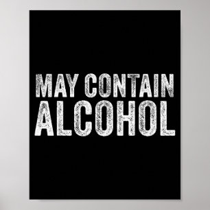 Poster Pode Conter Álcool Bebendo Cerveja com Sabor Engra