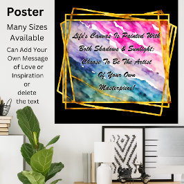 Poster Pode mudar de texto, a Canvas da vida é pintada co