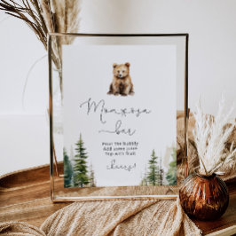 Poster Podemos esperar chá de fraldas, bar Mãe-Osa.