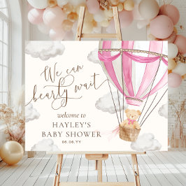 Poster Podemos Esperar Chá de fraldas Rosa Bem-Vindo