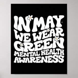 Poster Podemos Vestir o Green Retro Floral Mental Health