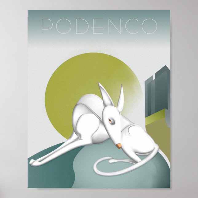 Poster Podenco personalizável Deco Design (Frente)