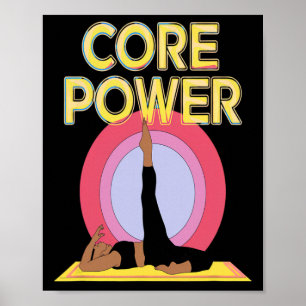 Poster Poder Central Abs Força Yoga Pilates Estabilidade 