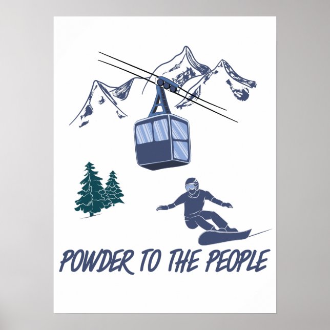 Poster Poder do Snowboarder para o Servidor de Esqui do P (Frente)