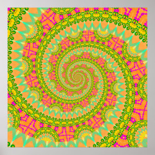 Pôster Poder Floral Espiral ENSOLARADO