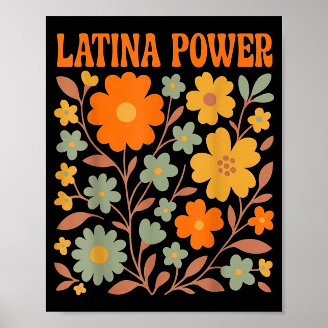 Poster Poder latina abóbora floral boho professora hispân (Frente)