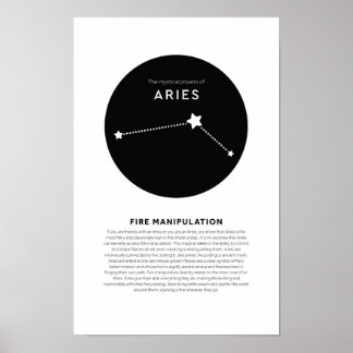Poster Poder Místico da Aries - Sinal de Estrela Astrolog
