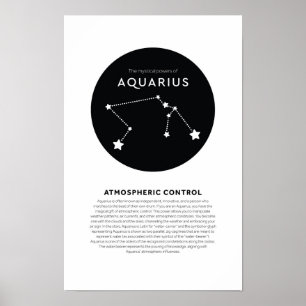 Poster Poder Místico da Astrologia Aquária Estrela Zodiac