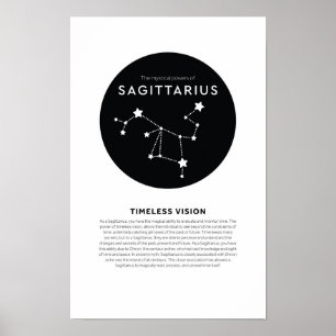 Poster Poder Místico da Astrologia Sagitário Zodiac