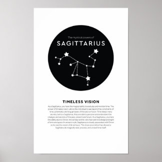 Poster Poder Místico da Astrologia Sagitário Zodiac