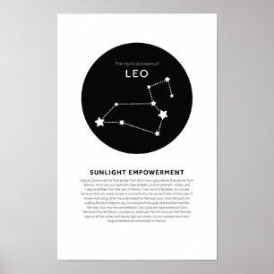 Poster Poder Místico do Leão Astrology Star Sinal Zodiac
