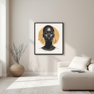 Poster Poder Silencioso – Retrato Afrocentrado V
