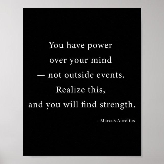 Poster Poder sobre sua mente Marcus Aurelius Stoic Filoso (Frente)