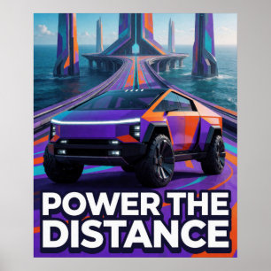 Poster Poderize A Distância Caminhonete Futurista Para Fã