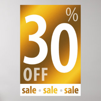 Poster Poderoso sinal de 30% OFF SALE | OURO