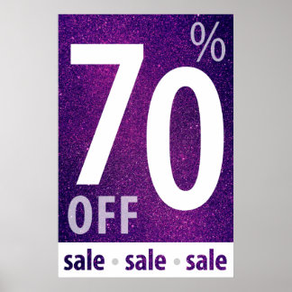 Poster Poderoso sinal de 70% OFF SALE | Brilhante roxa