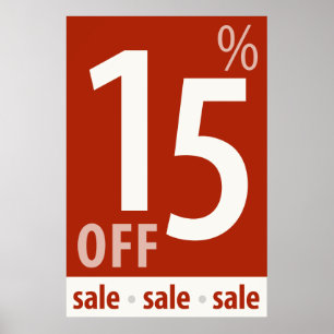 Pôster Poderoso sinal de VENDA de 15% OFF - vendas de var