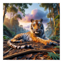 Poderoso Tigre Bengala na Selva Selvagem