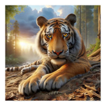 Poderoso Tigre Bengala na Selva Selvagem