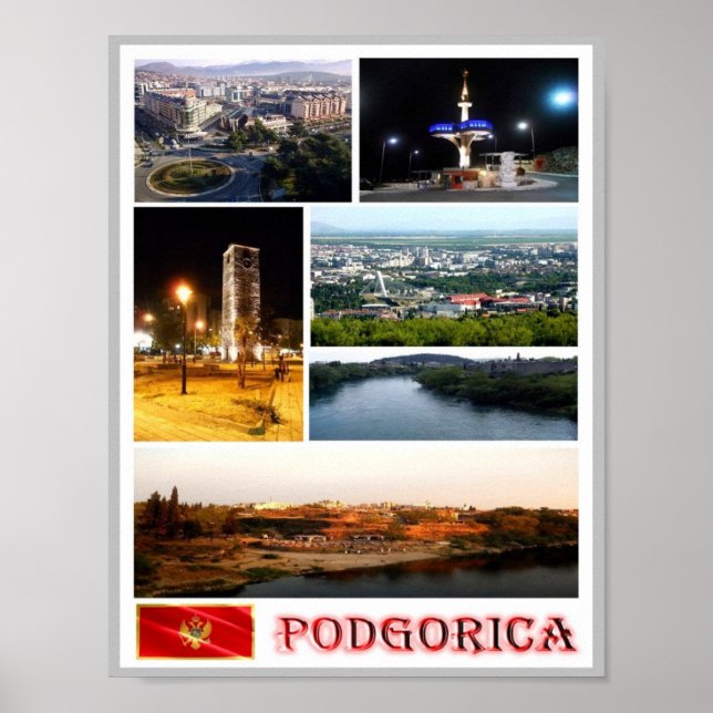 Poster Podgorica - Montenegro - Mosaic - (Frente)