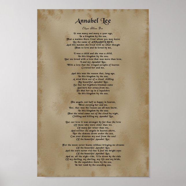 Poster Poe, Annabel Lee (Frente)
