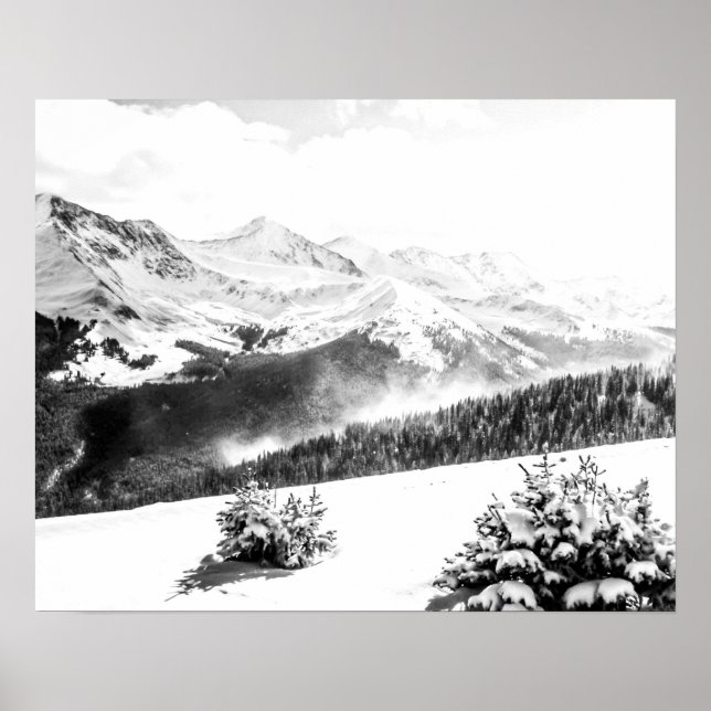 Poster Poeira fresca de neve // Preto e branco (Frente)