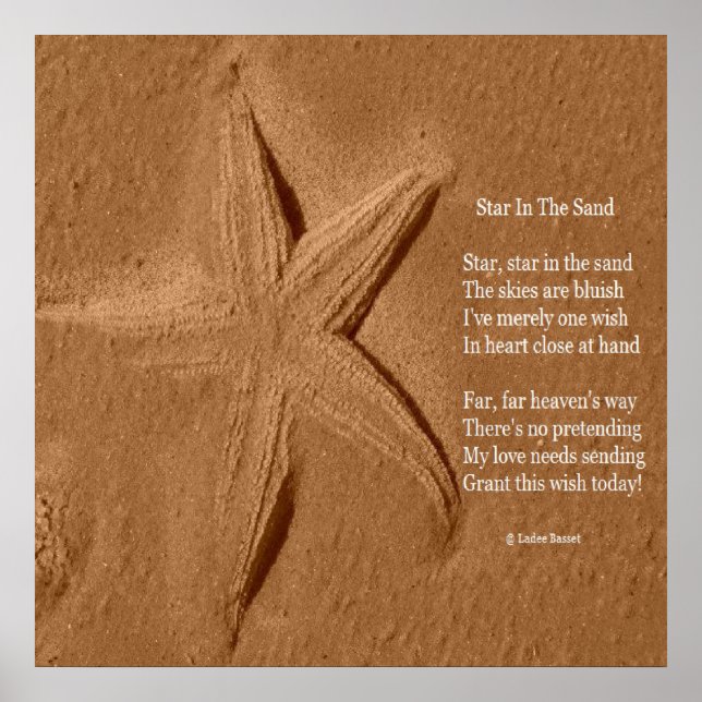 Poster Poem Star Na Areia Por Ladee Basset (Frente)