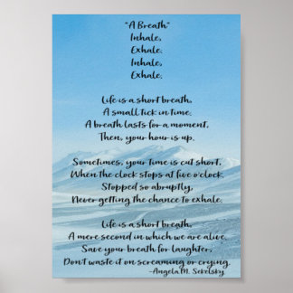 Poster Poema "A Breathe" de Angela M. Sekelsky