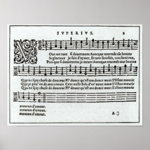 Pôster Poema à música por Jean Antoine de Baif