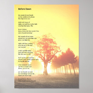 Pôster Poema "Antes do amanhecer"