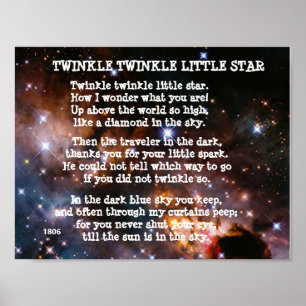 Poster poema BRILHE BRILHE ESTRELINHA