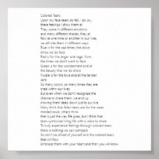 Poster Poema das Lágrimas Coloridas