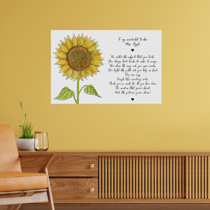 Poster Poema de Apreciação de Girassol e Script para Prof