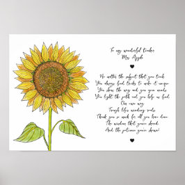 Poster Poema de Apreciação de Girassol e Script para Prof