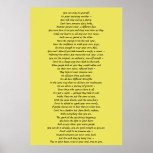 Poster Poema de Arte de Muro para Encorajar a Autoestima