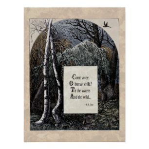 Pôster Poema De Arte Vitoriano "A Criança Roubada" Brilha