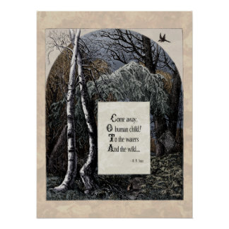 Pôster Poema De Arte Vitoriano "A Criança Roubada" Brilha