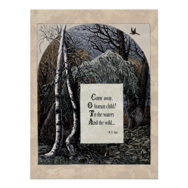 Pôster Poema De Arte Vitoriano "A Criança Roubada" Brilha (Frente)