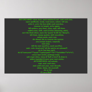Poster Poema de Black Perl (Larry Wall)