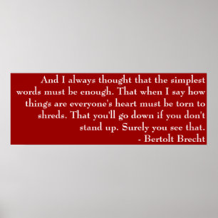 Poster Poema de Brecht