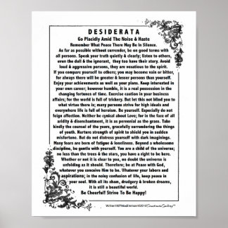 Poster Poema de Desiderata Motivacional por Max Ehrmann