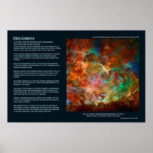 Pôster Poema de Desiderata - Nebulosa de Carina em Argo N