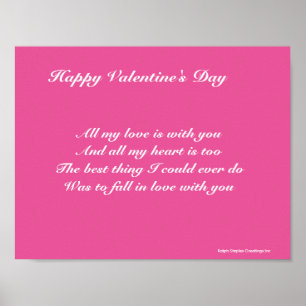 Pôster poema de dia de os namorados para um amante