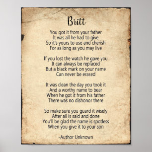 Poster Poema de Nome da Família