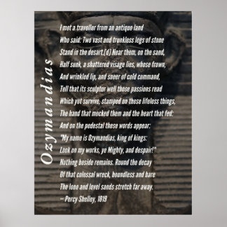 Poster Poema de Ozymandias de Percy Shelley, 1819