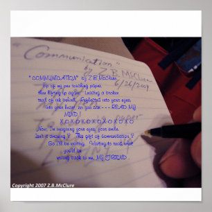 Pôster Poema de uma "COMUNICAÇÃO" por Z.B.McClure